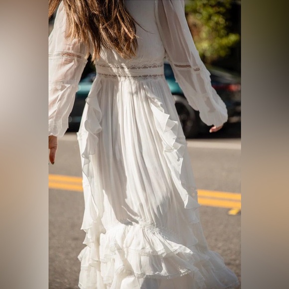 NWT Rococo Sand Mia Long-Sleeve Ruffled Maxi Dress - Picture 4 of 7